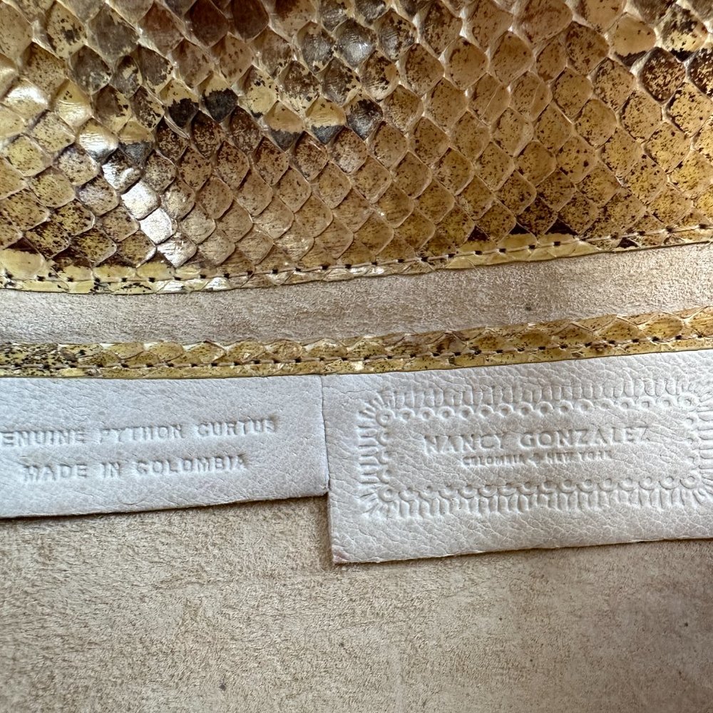 Nancy Gonzalez Gold Python Clutch - image 7
